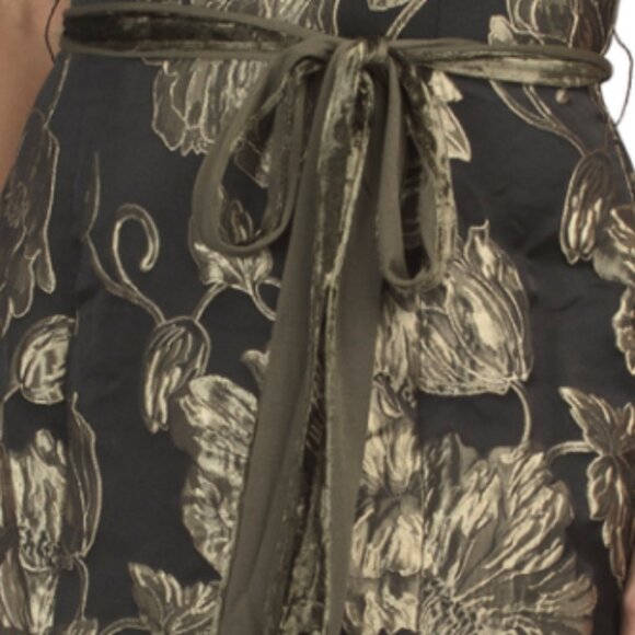 RENE BY RENE RUIZ Strapless Jacquard Mermaid Gown With Velvet Belt - Picture 3 of 3